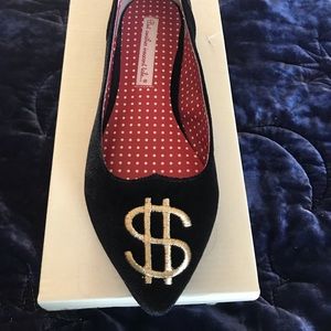 Bait footwear velvet dollar bill flats 7.5